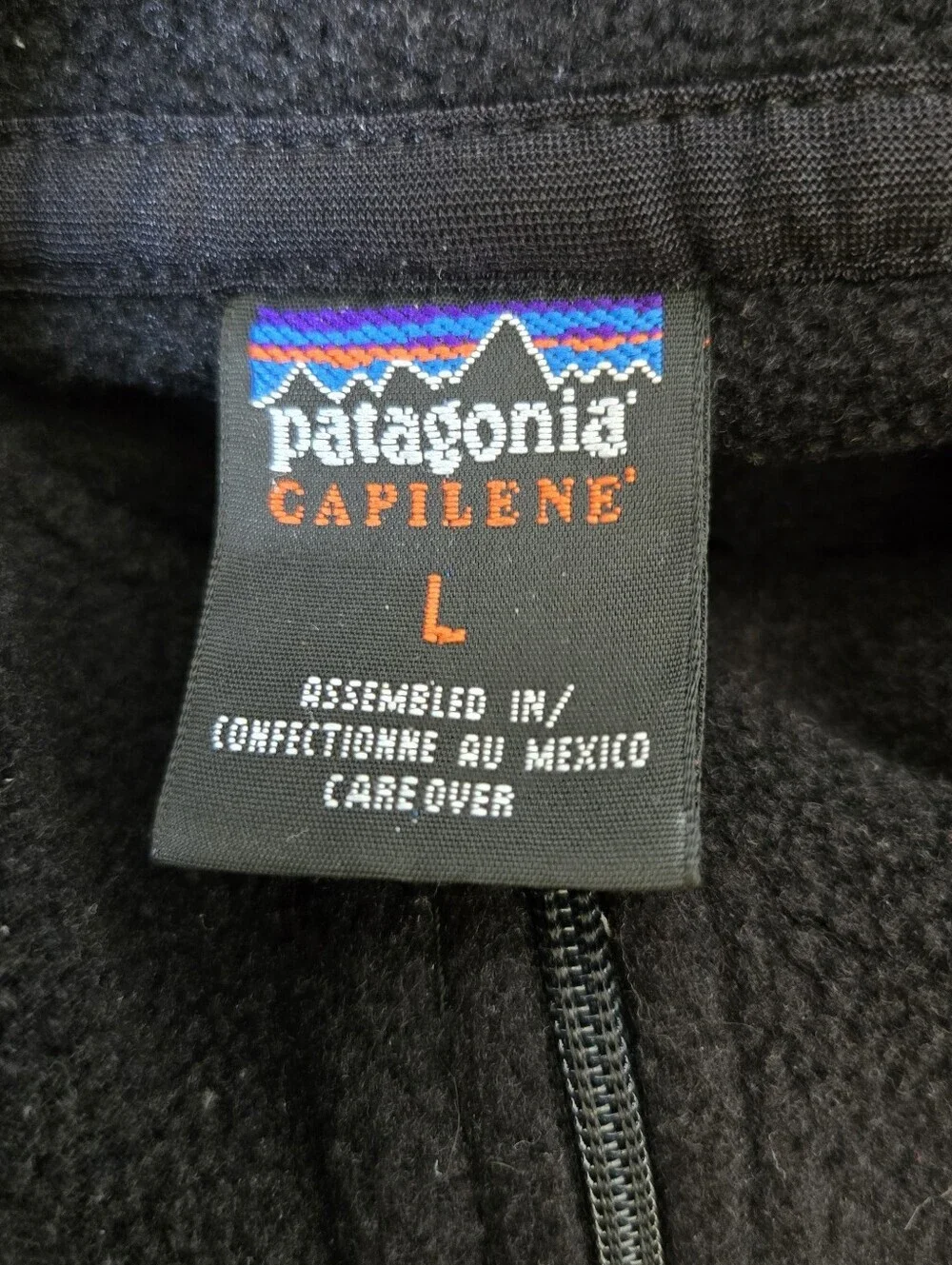 Vintage Patagonia Capilene Fleece Quarter Zip Pullover Black L Y2K 2001